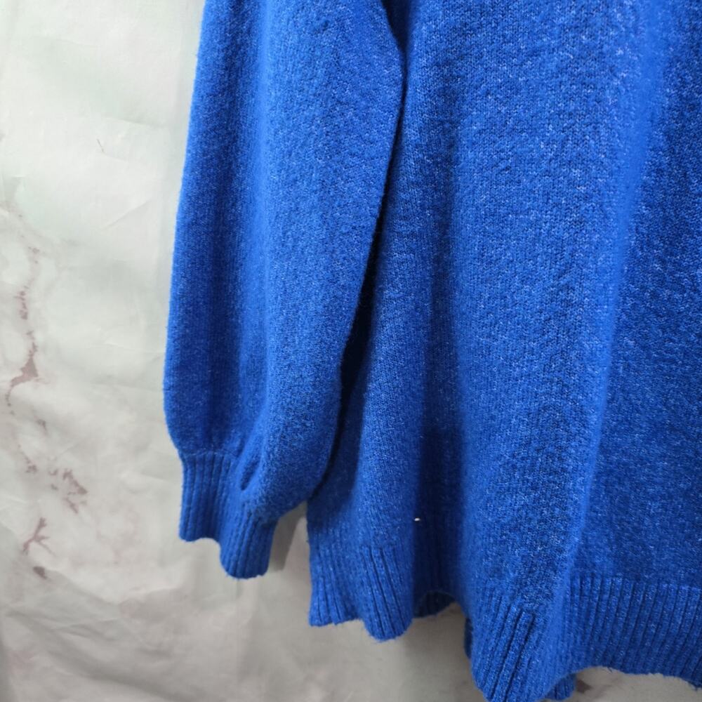 Torrid Sweater Womens 3 3X Blue Vegan Cashmere Surplice V Plunge Faux Wrap - Picture 9 of 13